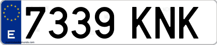 Ejemplo de matrícula de coche ordinaria 7339 KNK