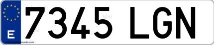 Ejemplo de matrícula española 7345 LGN