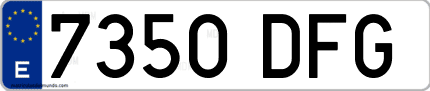 Ejemplo de matrícula de coche ordinaria 7350 DFG