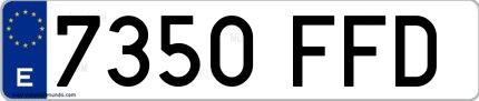 Ejemplo de matrícula española 7350 FFD