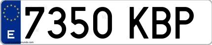 Ejemplo de matrícula española 7350 KBP