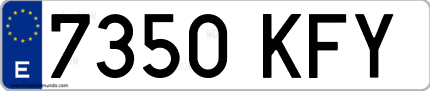 Ejemplo de matrícula de coche ordinaria 7350 KFY