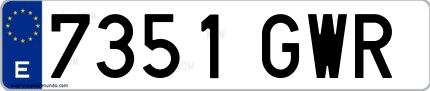 Ejemplo de matrícula española 7351 GWR