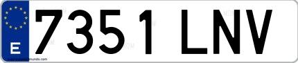 Ejemplo de matrícula española 7351 LNV