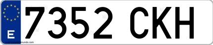 Ejemplo de matrícula española 7352 CKH