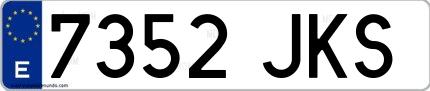 Ejemplo de matrícula española 7352 JKS