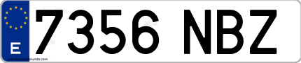 Ejemplo de matrícula de coche ordinaria 7356 NBZ