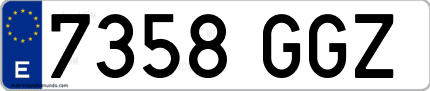 Ejemplo de matrícula de coche ordinaria 7358 GGZ