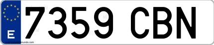 Ejemplo de matrícula española 7359 CBN