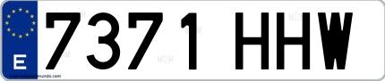 Ejemplo de matrícula española 7371 HHW