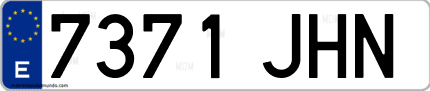 Ejemplo de matrícula de coche ordinaria 7371 JHN