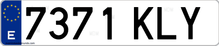 Ejemplo de matrícula de coche ordinaria 7371 KLY