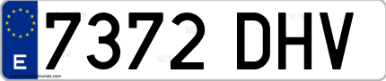 Ejemplo de matrícula de coche ordinaria 7372 DHV