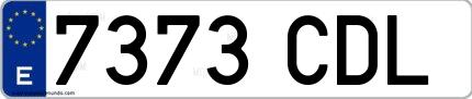Ejemplo de matrícula española 7373 CDL