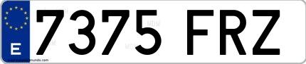 Ejemplo de matrícula española 7375 FRZ