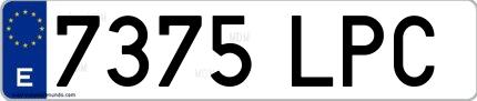 Ejemplo de matrícula española 7375 LPC
