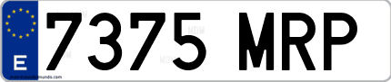 Ejemplo de matrícula de coche ordinaria 7375 MRP