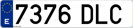 Ejemplo de matrícula de coche ordinaria 7376 DLC