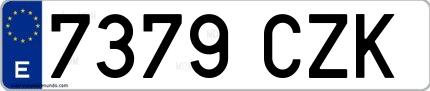 Ejemplo de matrícula española 7379 CZK