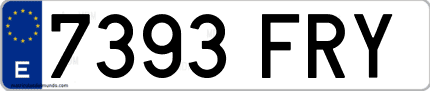 Ejemplo de matrícula de coche ordinaria 7393 FRY