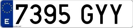 Ejemplo de matrícula española 7395 GYY