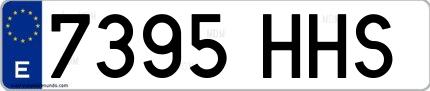 Ejemplo de matrícula española 7395 HHS