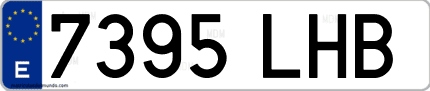 Ejemplo de matrícula de coche ordinaria 7395 LHB