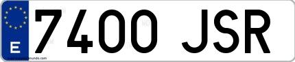 Ejemplo de matrícula española 7400 JSR