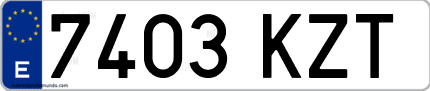 Ejemplo de matrícula de coche ordinaria 7403 KZT