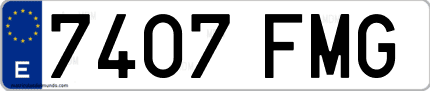 Ejemplo de matrícula de coche ordinaria 7407 FMG