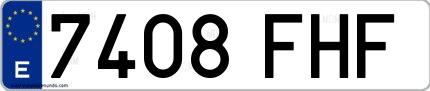 Ejemplo de matrícula española 7408 FHF