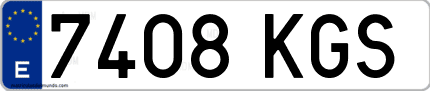 Ejemplo de matrícula de coche ordinaria 7408 KGS