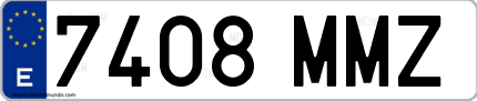 Ejemplo de matrícula de coche ordinaria 7408 MMZ
