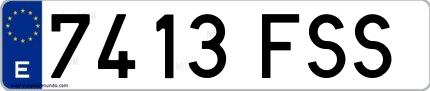 Ejemplo de matrícula española 7413 FSS