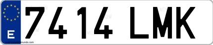Ejemplo de matrícula española 7414 LMK