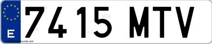 Ejemplo de matrícula española 7415 MTV
