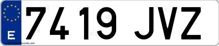 Ejemplo de matrícula española 7419 JVZ