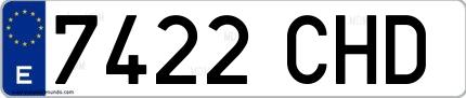 Ejemplo de matrícula española 7422 CHD