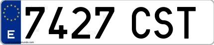Ejemplo de matrícula española 7427 CST