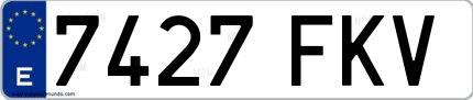 Ejemplo de matrícula española 7427 FKV