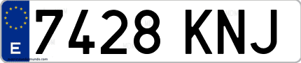 Ejemplo de matrícula de coche ordinaria 7428 KNJ