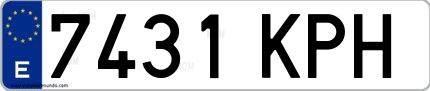 Ejemplo de matrícula española 7431 KPH