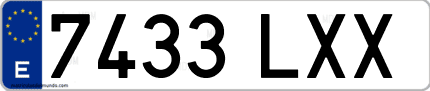 Ejemplo de matrícula de coche ordinaria 7433 LXX