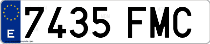 Ejemplo de matrícula de coche ordinaria 7435 FMC