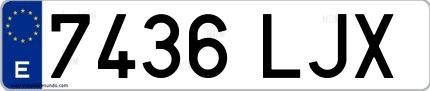 Ejemplo de matrícula española 7436 LJX