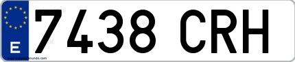 Ejemplo de matrícula española 7438 CRH