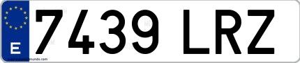 Ejemplo de matrícula española 7439 LRZ