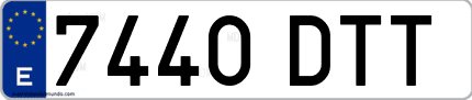 Ejemplo de matrícula de coche ordinaria 7440 DTT
