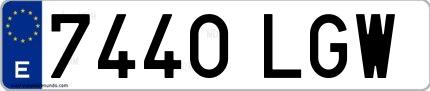 Ejemplo de matrícula española 7440 LGW