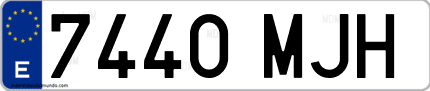 Ejemplo de matrícula de coche ordinaria 7440 MJH